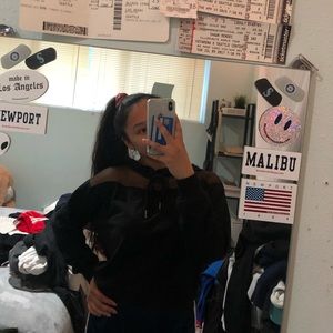 Black hoodie with sheer!